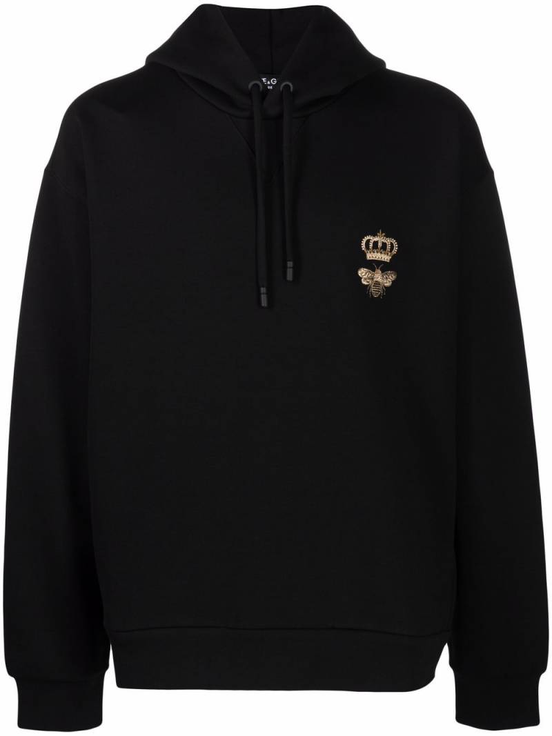 Dolce & Gabbana Hoodie mit Biene und Krone - Schwarz von Dolce & Gabbana