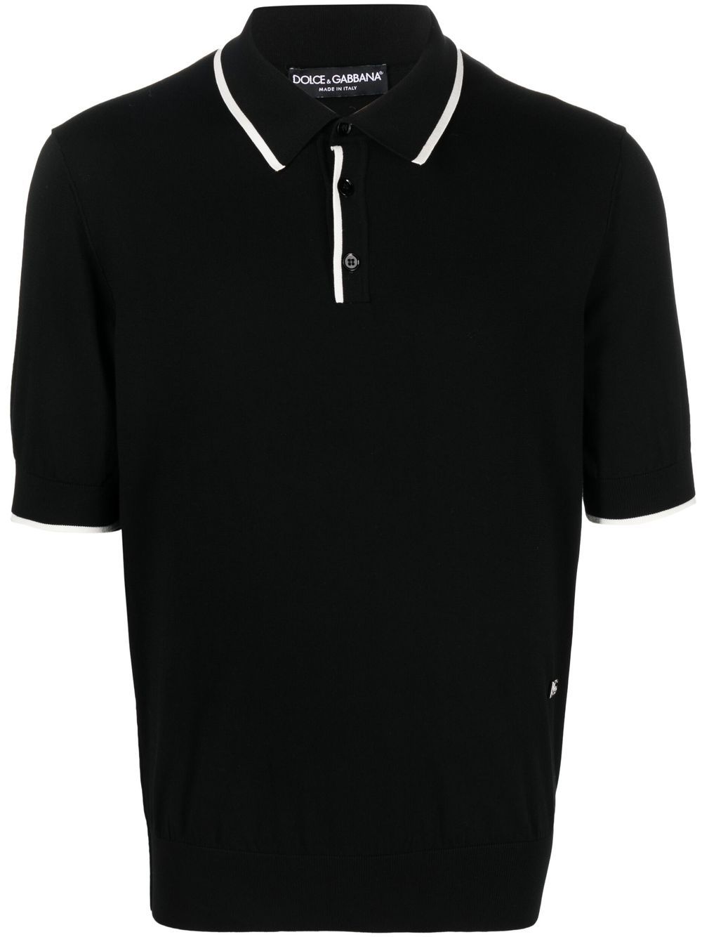 Dolce & Gabbana Poloshirt mit Logo-Patch - Schwarz von Dolce & Gabbana