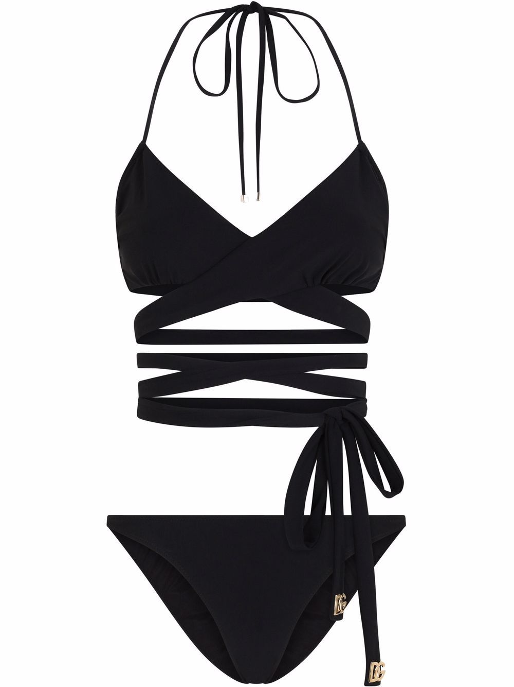 Dolce & Gabbana Neckholder-Bikini mit überkreuzten Riemen - Schwarz von Dolce & Gabbana