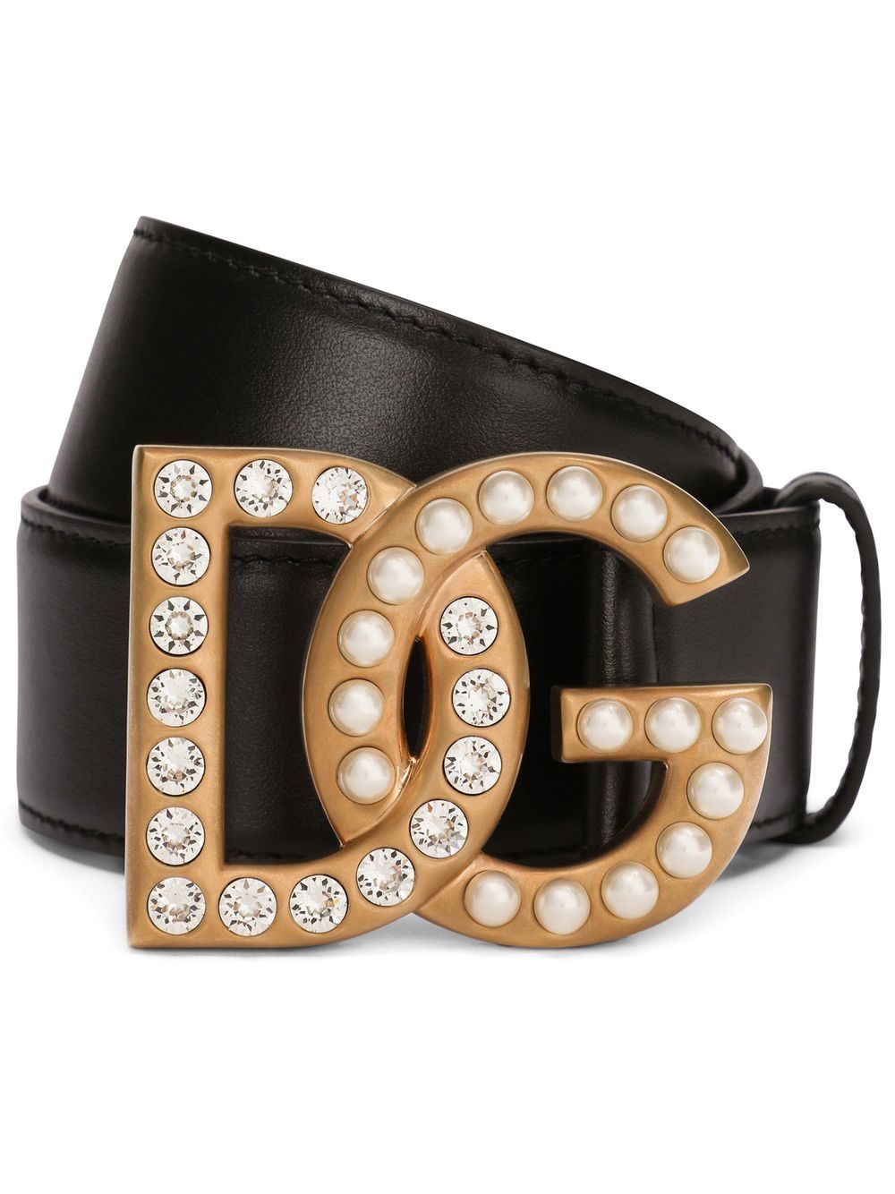 Dolce & Gabbana Gürtel aus Leder mit DG-Logo - Schwarz von Dolce & Gabbana