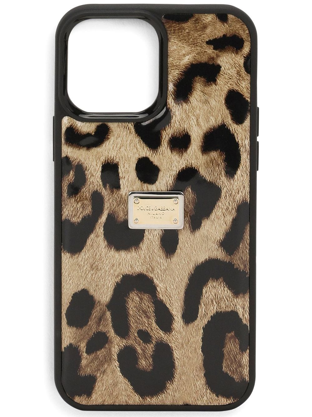 Dolce & Gabbana iPhone 14 Pro Max-Hülle mit Leoparden-Print - Schwarz von Dolce & Gabbana