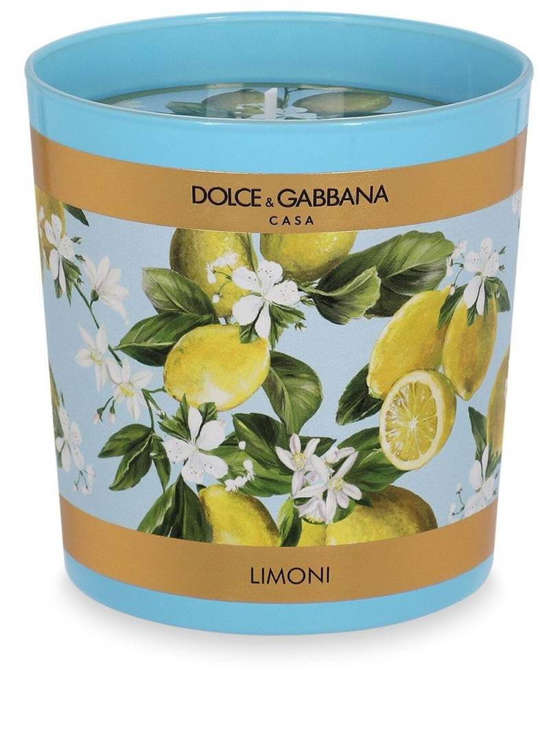 Dolce & Gabbana Duftkerze mit Zitrus-Print 250g - Blau von Dolce & Gabbana