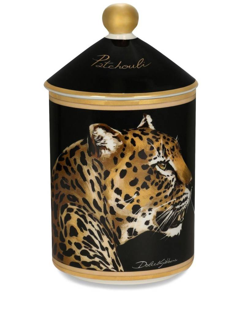 Dolce & Gabbana Casa Duftkerze mit Leoparden-Print 340g - Schwarz von Dolce & Gabbana Casa