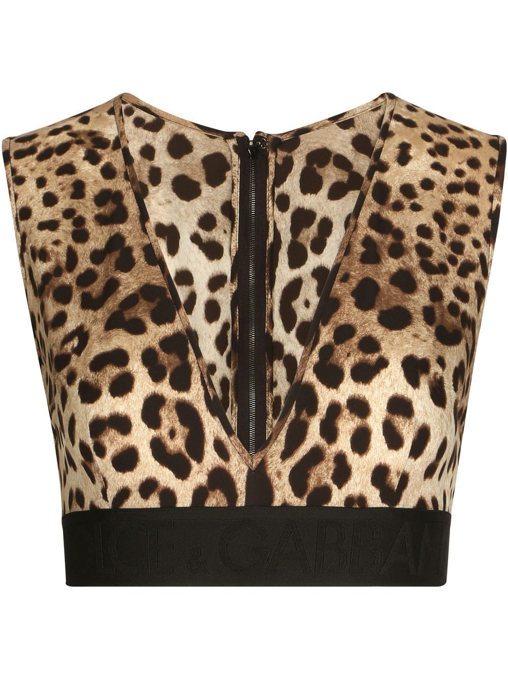 Dolce & Gabbana Cropped-Top mit Leoparden-Print - Braun von Dolce & Gabbana