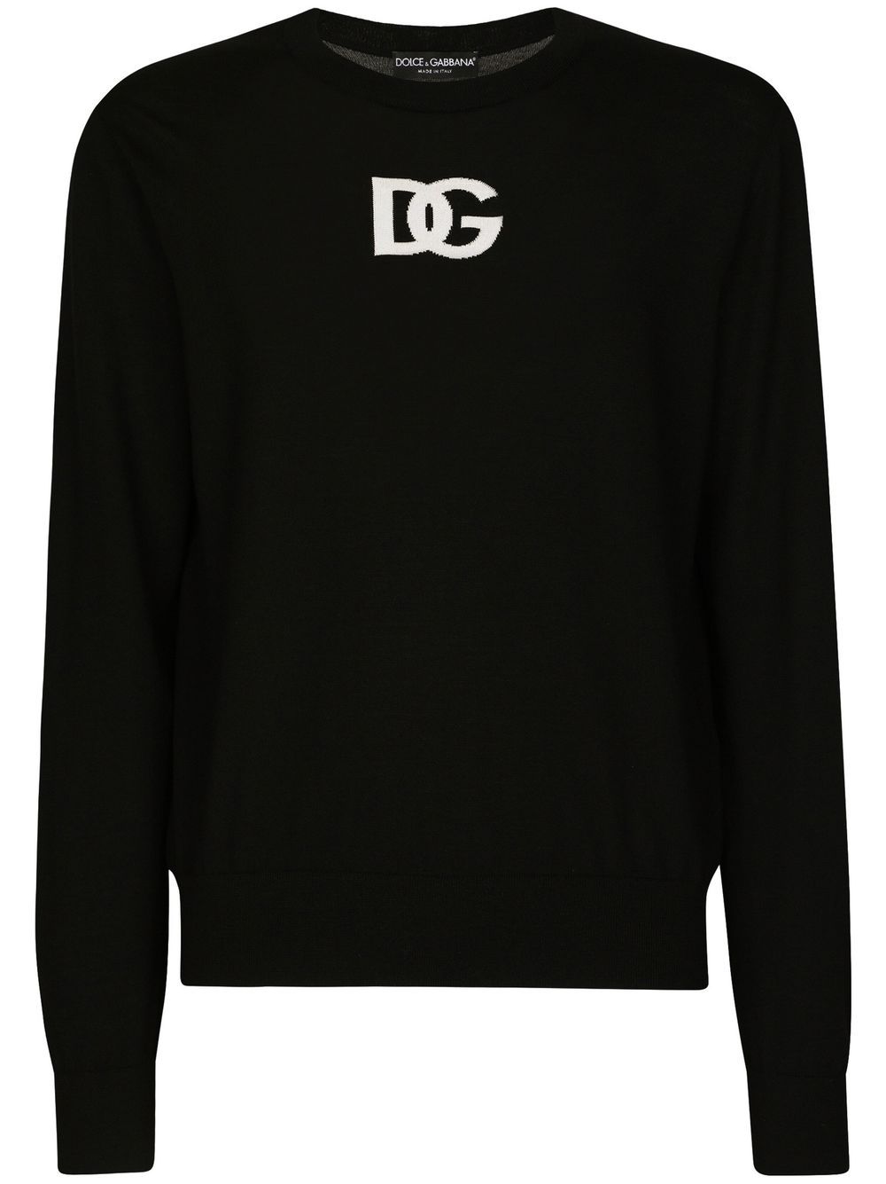 Dolce & Gabbana Intarsien-Pullover mit DG-Logo - Schwarz von Dolce & Gabbana