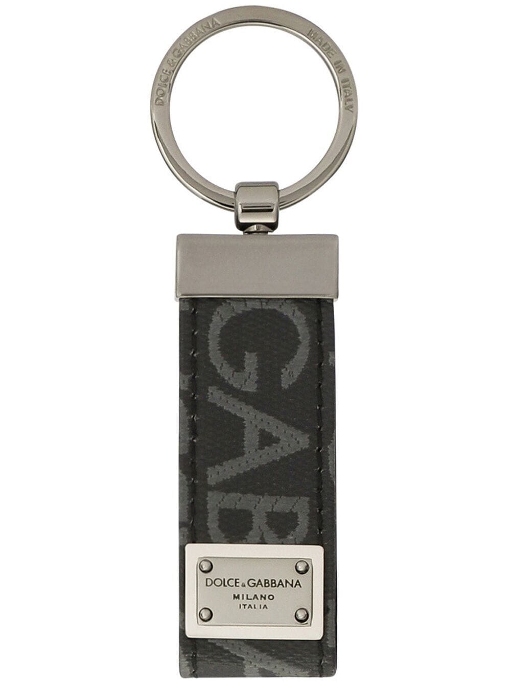 Dolce & Gabbana Schlüsselanhänger mit Logo-Jacquard - Schwarz von Dolce & Gabbana