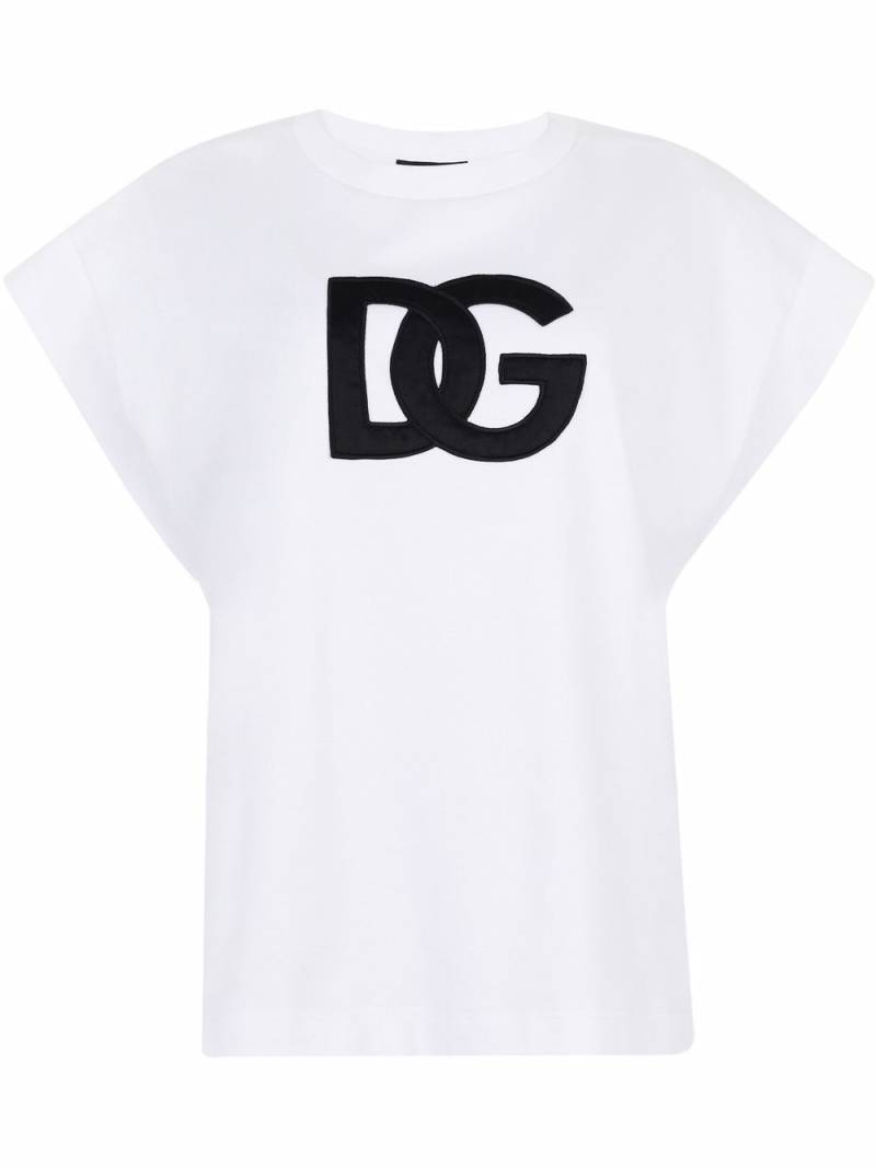 Dolce & Gabbana T-Shirt mit Logo-Patch - Weiß von Dolce & Gabbana