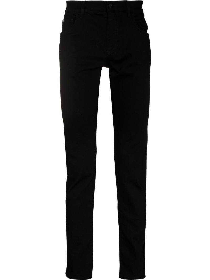 Dolce & Gabbana Slim-Fit-Jeans mit Logo-Patch - Schwarz von Dolce & Gabbana