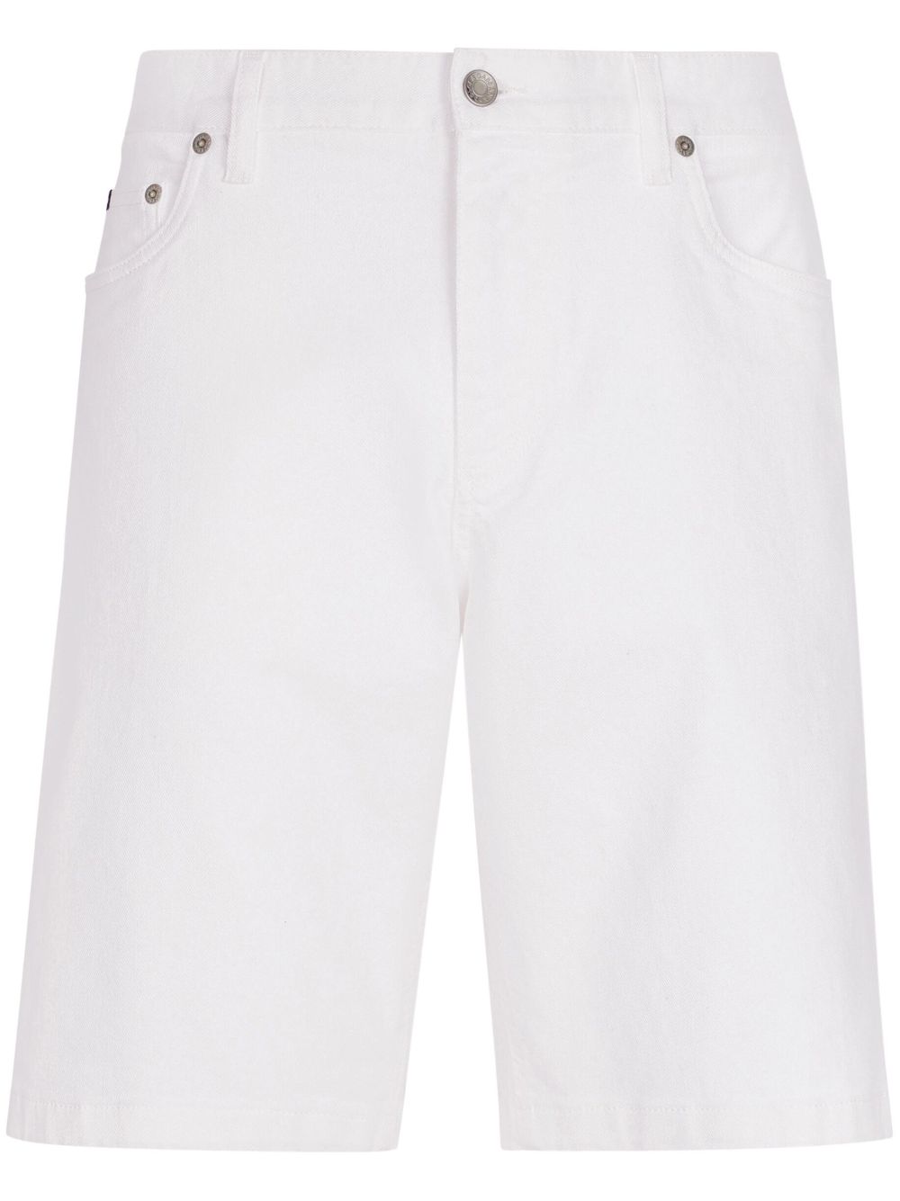Dolce & Gabbana Jeans-Shorts mit Logo-Schild - Weiß von Dolce & Gabbana