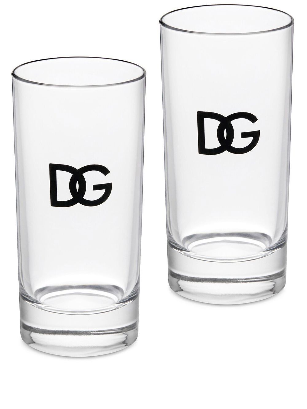 Dolce & Gabbana Set aus zwei Gläsern mit Logo-Print - Weiß von Dolce & Gabbana