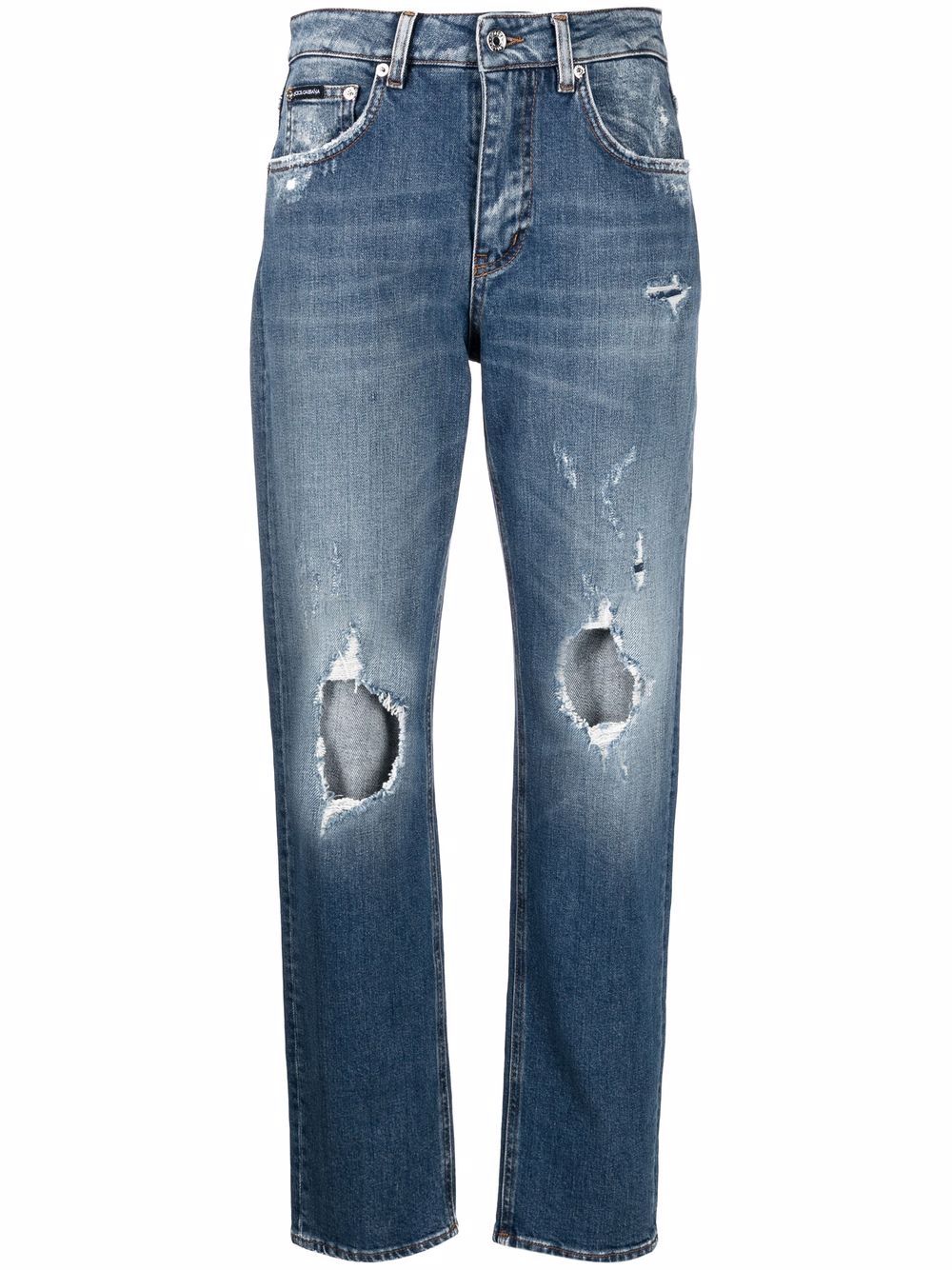 Dolce & Gabbana Boyfriend-Jeans im Distressed-Look - Blau von Dolce & Gabbana