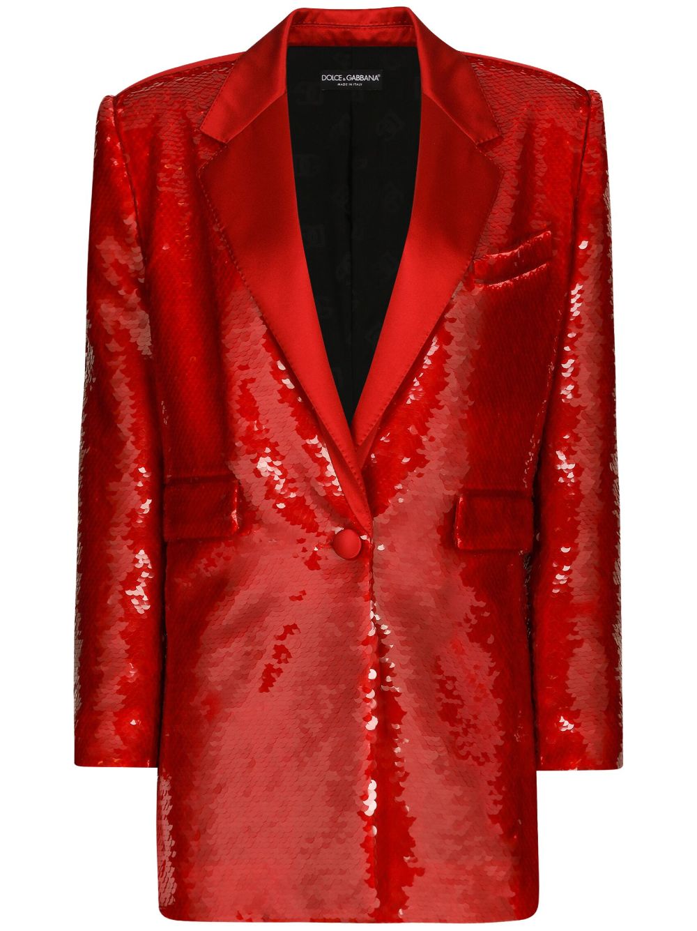 Dolce & Gabbana Einreihiger Blazer mit Pailletten - Rot von Dolce & Gabbana