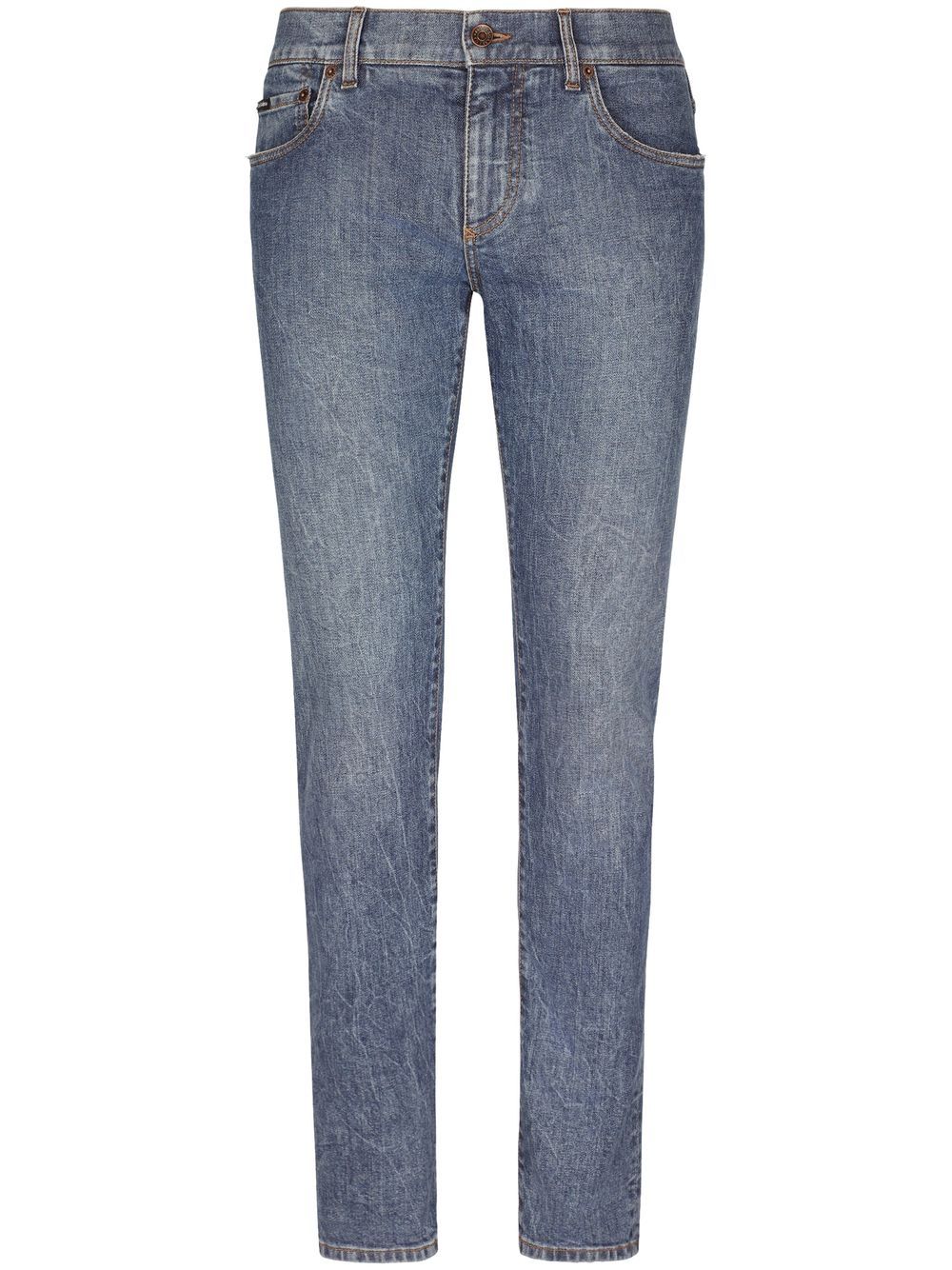 Dolce & Gabbana Skinny-Jeans mit Logo-Applikation - Blau von Dolce & Gabbana