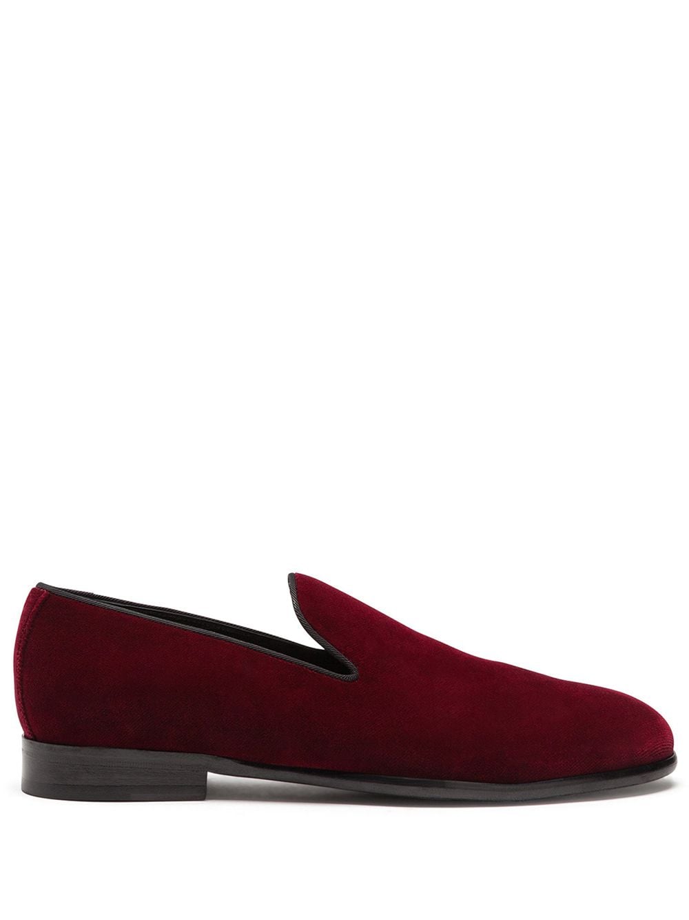 Dolce & Gabbana Slipper in Samtoptik - Rot von Dolce & Gabbana