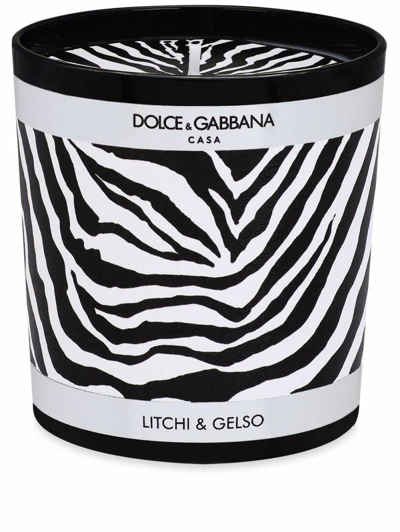 Dolce & Gabbana Duftkerze mit Zebra-Print (250g) - Weiß von Dolce & Gabbana