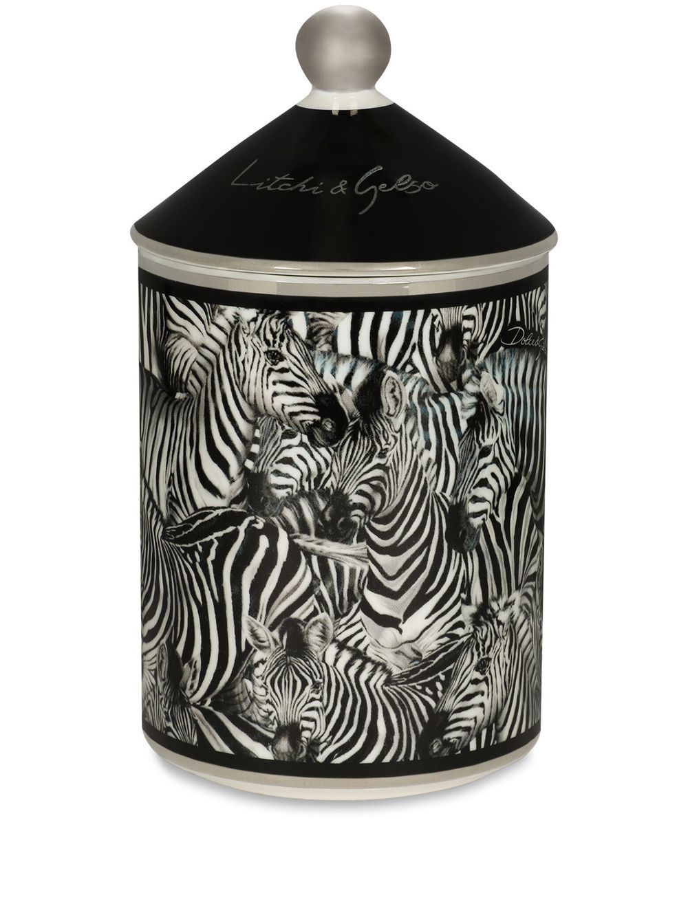Dolce & Gabbana Duftkerze mit Zebra-Print 340g - Schwarz von Dolce & Gabbana