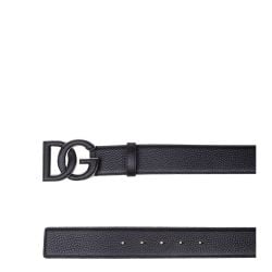 Schwarzer Leder Gürtel Von Dolce & Gabbana Mit Dg-logo von Dolce & Gabbana