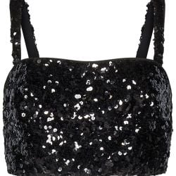 Schwarzes Pailletten-crop-top Von Dolce & Gabbana von Dolce & Gabbana