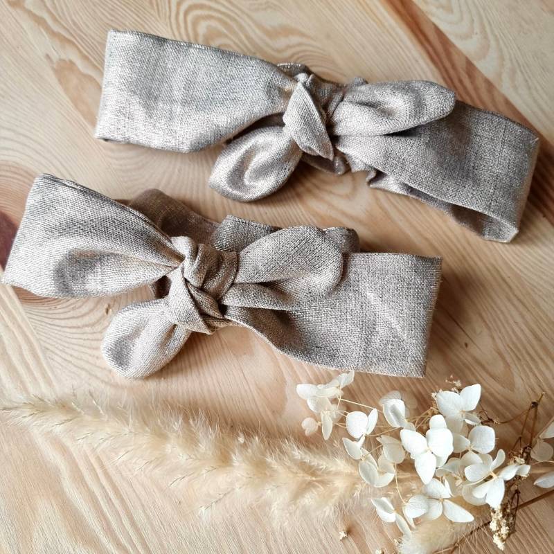 7 Farben - Haarband Aus Leinen Zum Binden Für Babys. Mit Oder Ohne Gummizug von DolcePerla