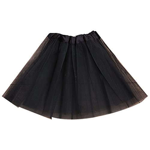 Ballett Tütü Mädchen-Prinzessin-Rock dreilagiger Mesh- Panton-Röcke Halbrock Kindertanzserie dreilagiger Sandrock Tüllrock Bunt (Black, 2-8 Years) von DolceTiger