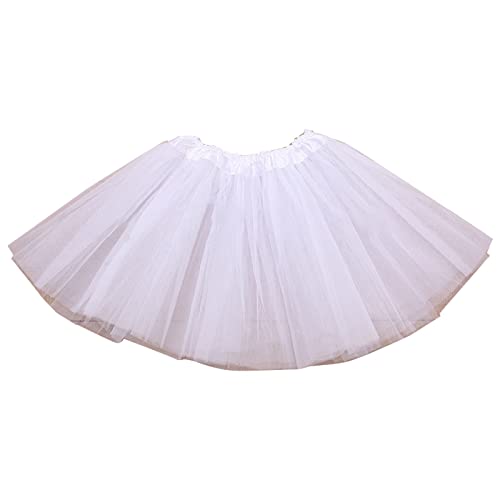 Ballett Tütü Mädchen-Prinzessin-Rock dreilagiger Mesh- Panton-Röcke Halbrock Kindertanzserie dreilagiger Sandrock Tüllrock Bunt (White, 2-8 Years) von DolceTiger