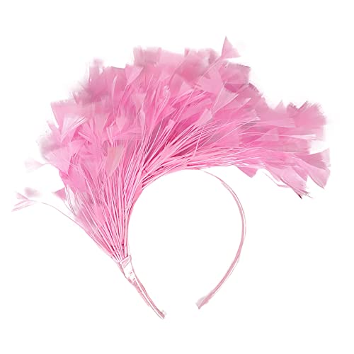 Bunt Feder Stirnband 20er Jahre Accessoires Haarband Fascinator Stirnbänder Regenbogen Feder Haarreif Kopfbedeckung für Frauen,Hochzeit,Teeparty,Cocktailparty Karneval Kostüm Damen (A-Pink, One Size) von DolceTiger