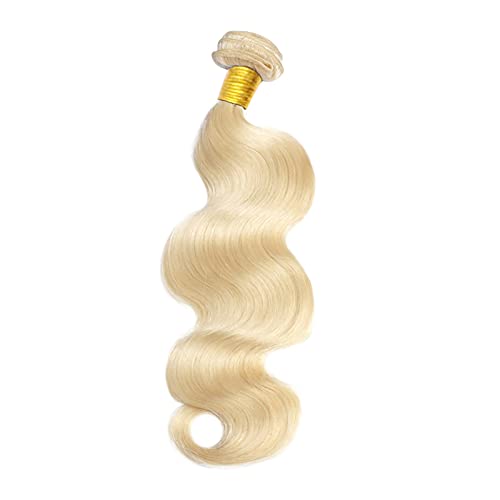 Damen Perücke Echthaar Extensions Echthaar Haarverlängerungen 1 Bündel Glattes Haar Lange Lockige Perücke Brasilianisches Haar spinnt Brazilian Virgin Hair Haarbündel (Gold Locken, 18 Zoll) von DolceTiger