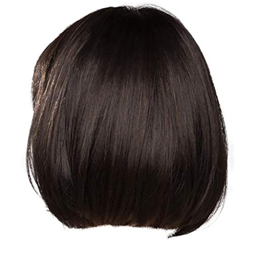 Damen Perücke Synthetische Glattes Schwarze Perücke Frauen-Mädchen-Perücke Bob Perücke Wig Perücken für Karneval & Party (Multicolor, One Size) von DolceTiger