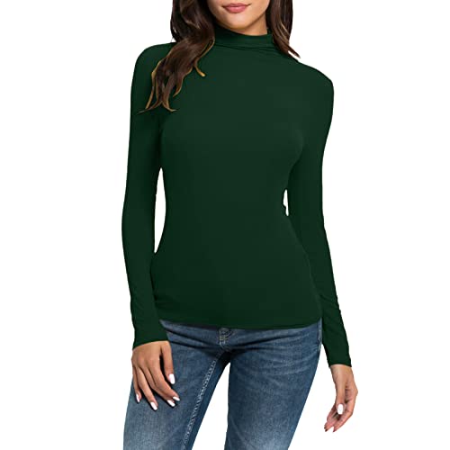 Damen Thermo Rollkragenshirt Slim Fit Thermounterwäsche Oberteil Langarmshirt Top Pullover Mock-Ausschnitt Rollkragenpullover Winter Warm Dehnbar Langarm Basic-Shirt von DolceTiger