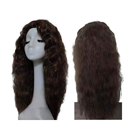 Lockige Perücken Schwarze Faser synthetische Perücke Frauen Lange lockige Perücken geeignet für Freunde Party Urlaub Haarperücken (Dark Brown, One Size) von DolceTiger