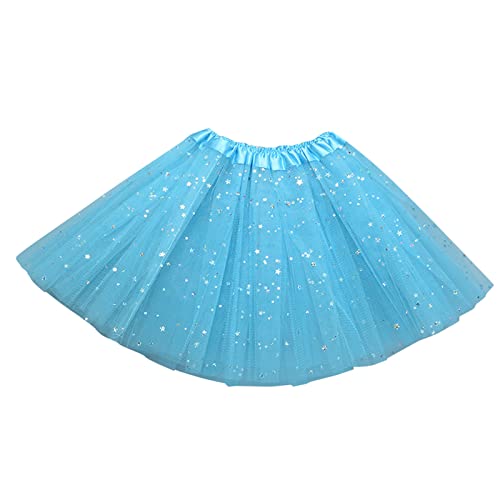 Mädchen Tutu Rock Bunt Tulle Ballett Kostüm Multicolor Tutu Kleinkind Mädchen Kinder Outfits Rockrock Kinderkleid & Rock Tüllrock Kinder (A-Light Blue, 2-8 Years) von DolceTiger