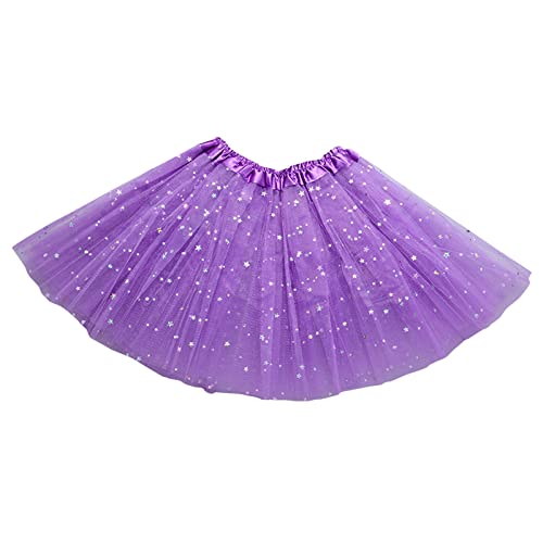 Mädchen Tutu Rock Bunt Tulle Ballett Kostüm Multicolor Tutu Kleinkind Mädchen Kinder Outfits Rockrock Kinderkleid & Rock Tüllrock Kinder (A-Purple, 2-8 Years) von DolceTiger