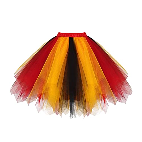 Mädchen Tutu-Rock Tüllrock Kinder Fancy-Kostüm Einfarbiger Tanzrock Ballettrock für Kinder Elastische Baby Tutu Ballett Kleidung & Rock Tüllrock Kinder Karneval Kostüm Cosplay (Z2-Yellow, 6-10 Years) von DolceTiger