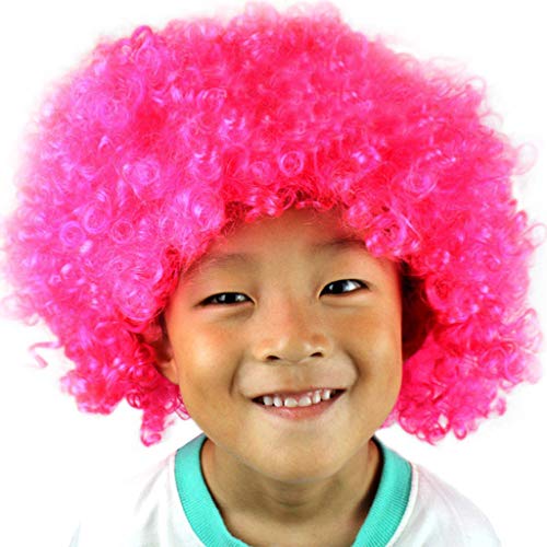 Perrücke Kinder Cosplay Clown-Perücke Fan-Kids Clown Football Afro Masquerade Disco Afro Hair Party Hair Perücke Herren Damen (H, One Size) von DolceTiger