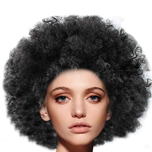 Perücke Damen Herren Party Disco Lustige Afro-Clown-Haar-Fußballfan-Erwachsene Afro-Maskerade-Haar-Perücke Perückenkopf Cosplay Perücke (L, One Size) von DolceTiger