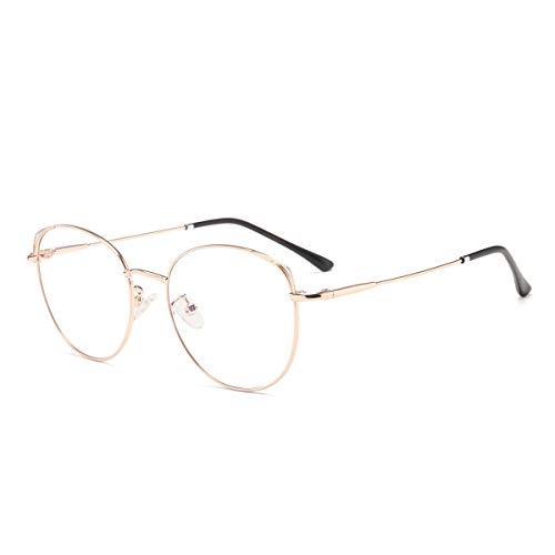 Dollger Blaulichtfilter Brille Anti Blaulicht Brille Computerbrille Katzenauge ohne sehstärke Metallgestell Brille Pc Gaming Bluelight Filter Uv Blockieren Blaue Licht Glasses Damen Gold von Dollger