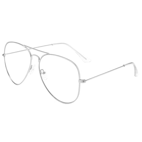 Dollger Durchsichtig Lens Brille Metallrahmen Blaues Licht Blockieren clear Brille für Frauen Männer Nicht verschreibungspflichtig von Dollger