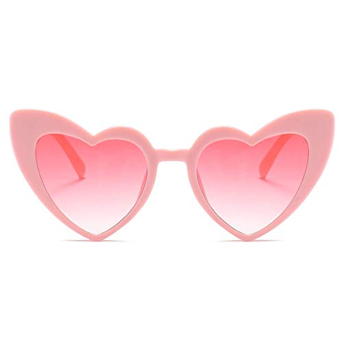 Dollger Herz Sonnenbrille Damen Mädchen Mode Retro Herzförmige Sonnenbrille UV400 Schutz von Dollger