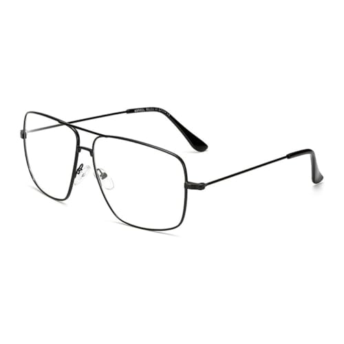 Dollger Klassische Quadratisch Brille Klare Linse Brille Metallbrille Nicht verschreibungspflichtige Brille für Damen und Herren von Dollger