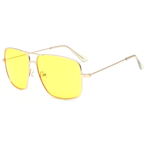 Dollger Nachtsichtbrille Damen Herren Übergroße Stilvolle Brille mit Gelb Linse für Fahren bei Nacht UV400 Schutz von Dollger