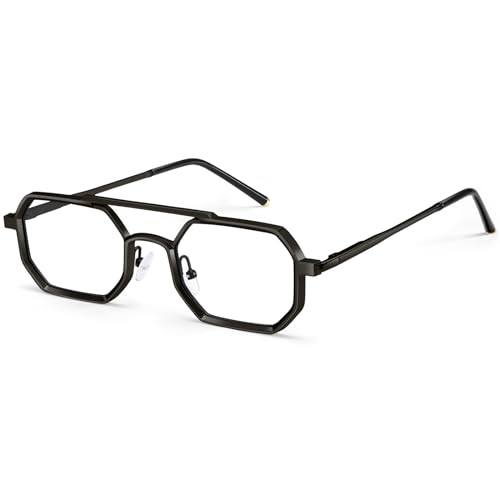 Dollger Fliegerbrille für Damen Herren Pilotensonnenbrille Klassiker mit UV400 Schutz Blaulichtfilter Leicht und Robust Polarisierte Sportsonnenbrille für Autofahren und Outdoor Transparent Schwarz von Dollger