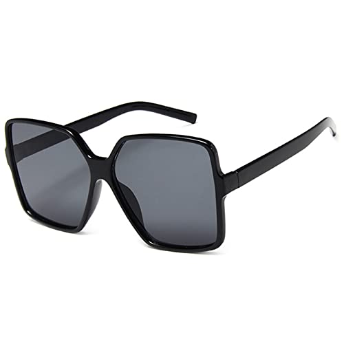 Dollger übergroße Quadratische Retro Sonnenbrille Damen Herren Große Mode Brille Schattierungen für Männer Frauen UV-Schutz,Schwarz von Dollger