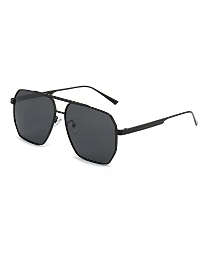 Dollger Sonnenbrille Herren : Fliegerbrille Damen Große Schwarze Brille Männer für Autofahren Angeln Gold Metallrahmen von Dollger