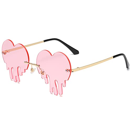 Dollger Tropfende herzförmige Sonnenbrille für Frauen Herz Brille Trendige Sonnenbrille für Party von Dollger