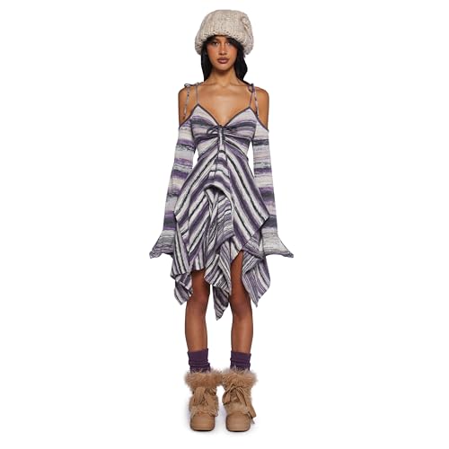 Dolls Kill Current Mood Taschentuchkleid "F is for Fairies", schulterfrei, passgenaues Kleid, perfekt für Fairycore-Mode, Garn, Mittel von Dolls Kill