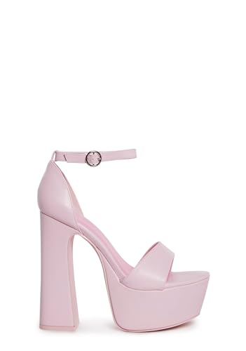 Dolls Kill Holy Revelation Pure Platform Heels von Current Mood - Veganes Leder Peep-Toe-Heels für mutiges Selbstvertrauen, Pink, 42 EU von Dolls Kill