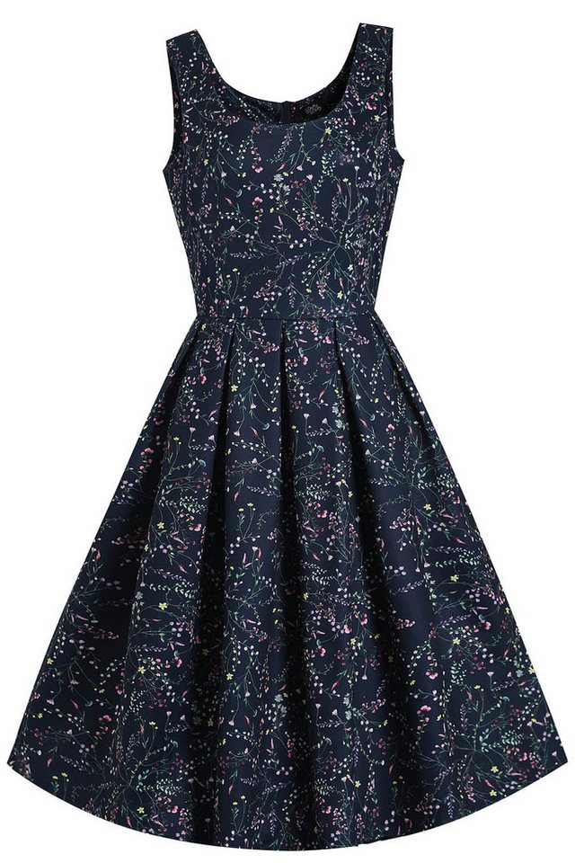 Dolly and Dotty A-Linien-Kleid Amanda Navy Blue Meadow Retro Rockabilly 50er von Dolly and Dotty