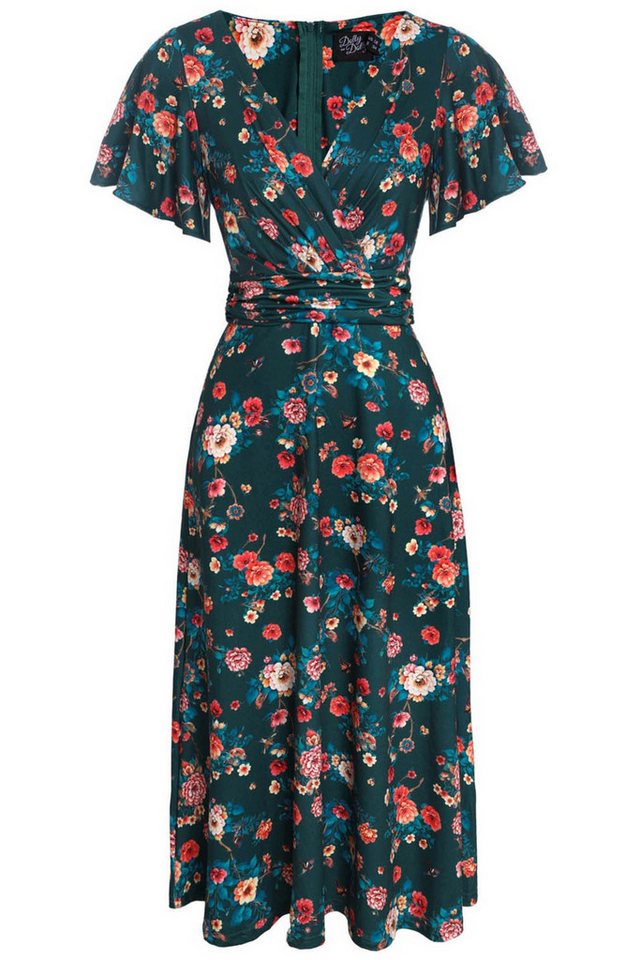 Dolly and Dotty A-Linien-Kleid Donna Green Vintage Floral Retro Rockabilly 50er von Dolly and Dotty