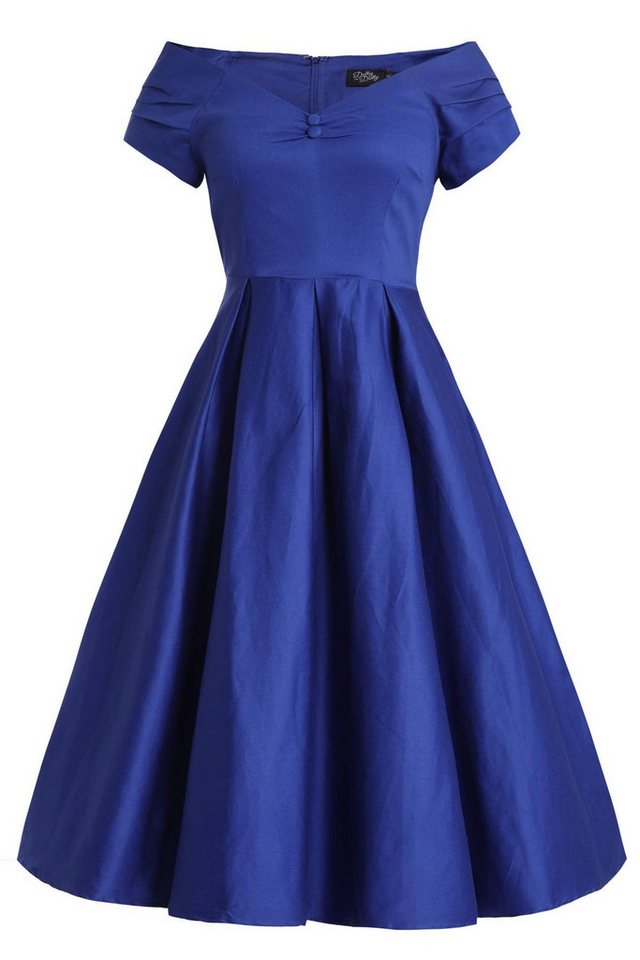 Dolly and Dotty A-Linien-Kleid Lily Dark Blue Off-Shoulder Vintage Retro Rockabilly von Dolly and Dotty
