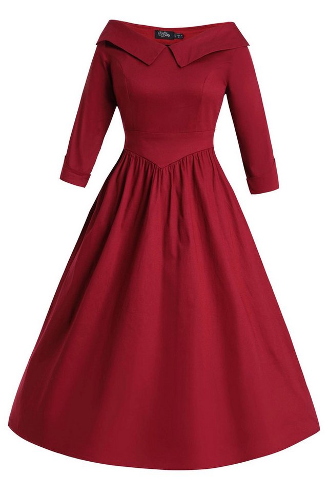 Dolly and Dotty A-Linien-Kleid Ruth Burgunder Vintage Retro Rockabilly von Dolly and Dotty